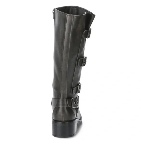 NWT! Madden NYC Women's Faux Leather Tall Moto Boots Dark Brown SIZE 6 No Box - Picture 4 of 15
